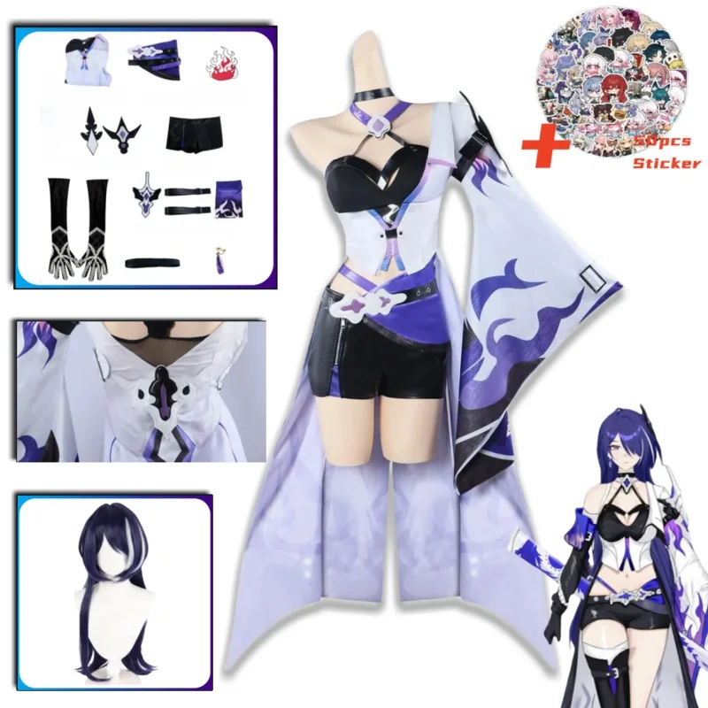

Game Honkai Star Rail Acheron Cosplay Sea Ranger Huangquan Costume Dress Outfit Huang Quan Huangquan Cosplay Prop