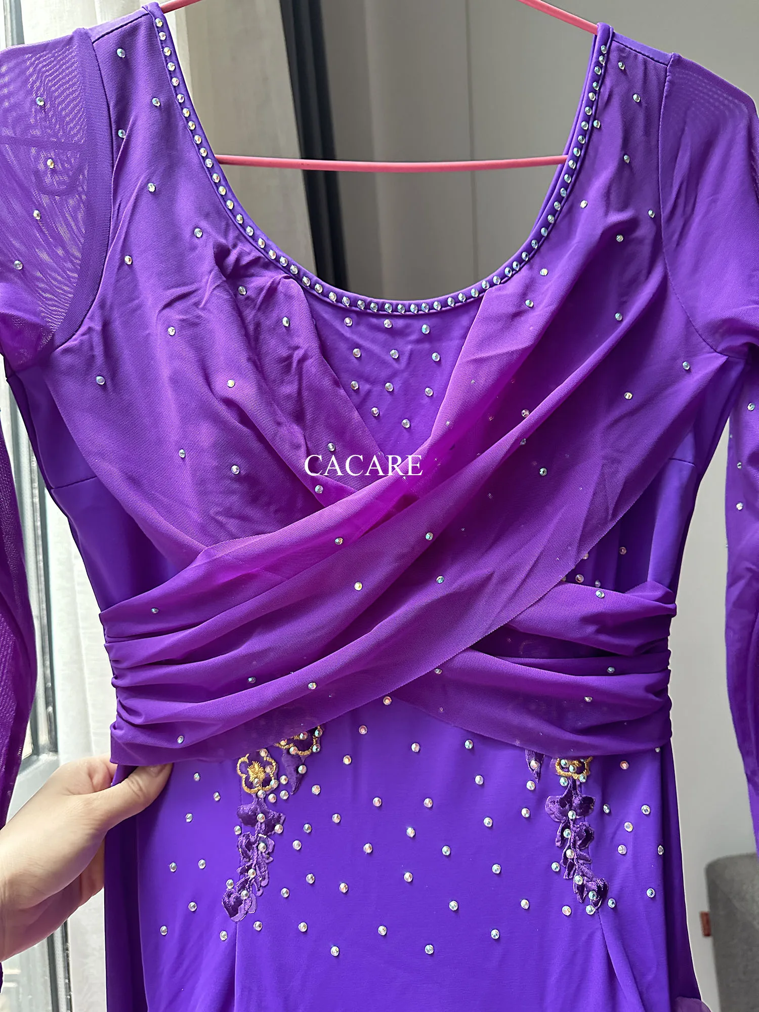 Vestido de baile moderno de una pieza, traje de competición de baile de Salón Estándar, Vals, flamenco, traje de escenario para fiesta, D0265