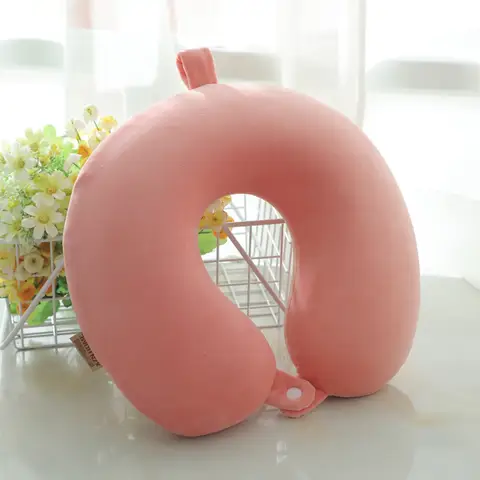 메모리폼 U자형 베개 소형 쿠션 허리 지지대 목 보호 수면 보조 휴대용 베개 (사무실 낮잠용)