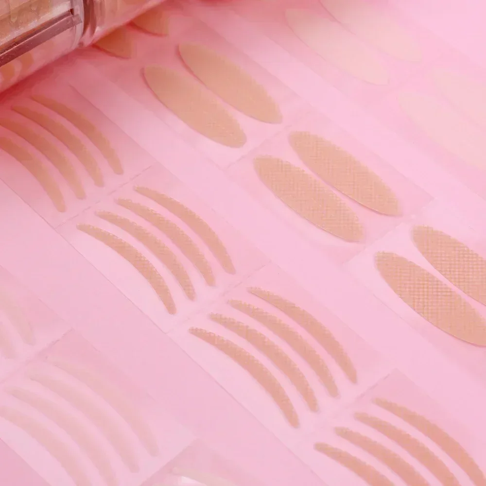 2400 ชิ้นที่มองไม่เห็นเทปตาสองชั้นสติกเกอร์ลูกไม้ธรรมชาติสีเบจลายแถบกาวในตัวแต่งหน้าแต่งหน้าด้วยเครื่องมือ