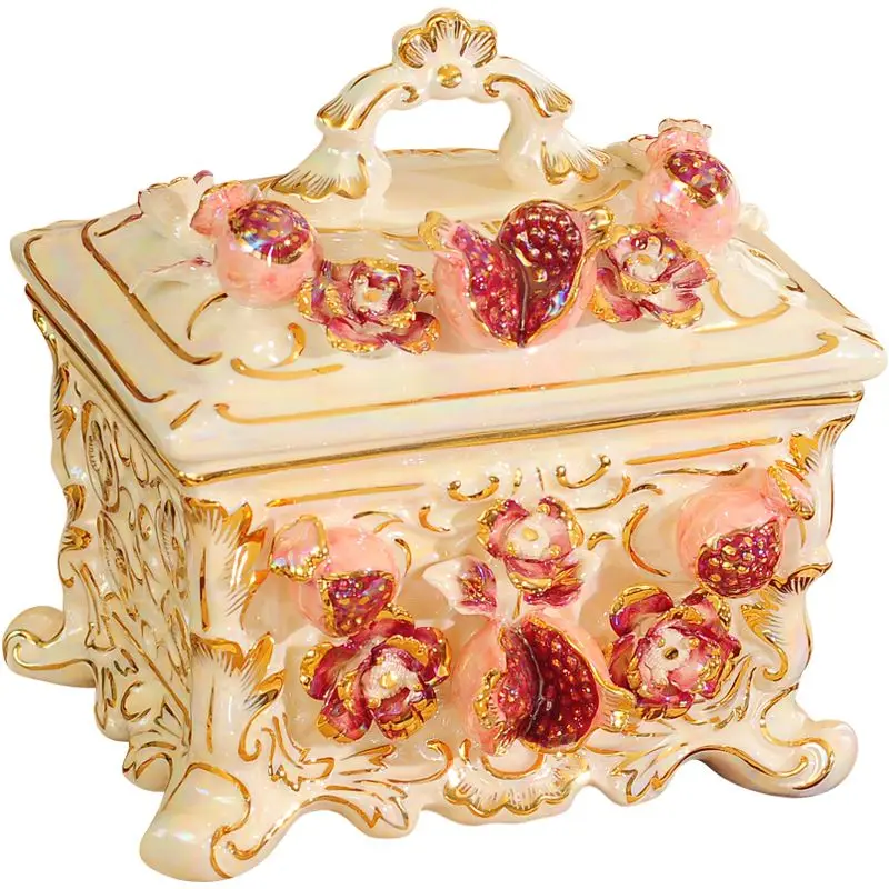 

Ceramic storage tank with lid, large snack candy jar, tea can, jewelry storage box, ornament.