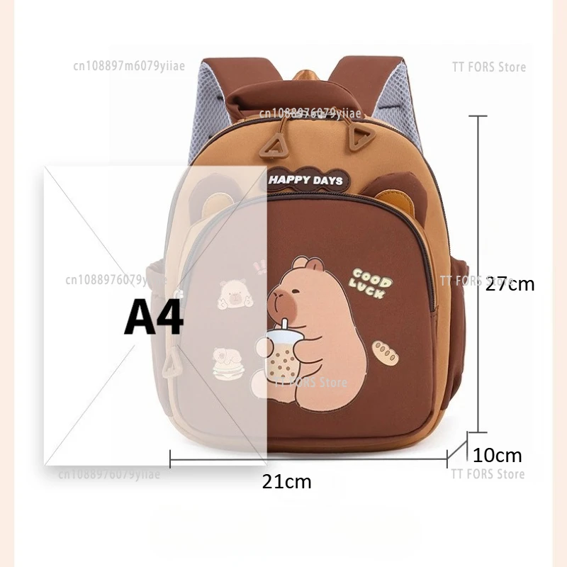 กระเป๋าเป้เด็กเล็กแบบใหม่ ลายคาปิบาร่าน่ารัก กระเป๋านักเรียนลำลองสำหรับเด็กชายและเด็กหญิง เหมาะสำหรับเด็กก่อนวัยเรียน ของขวัญวันเกิดและวันหยุด