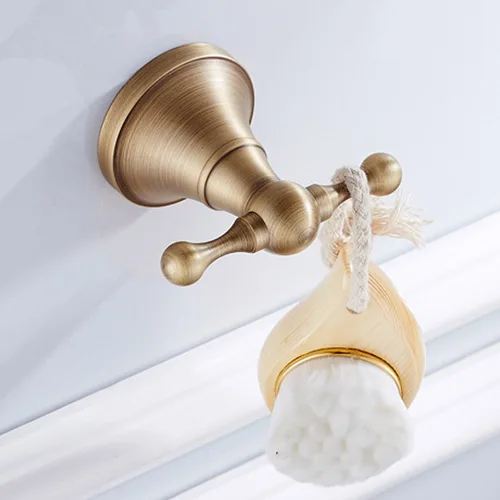 Imagen 2 del producto Juego de accesorios de baño de latón macizo de lujo: toallero, soporte de papel, toallero, gancho para bata, juego de baño moderno completo