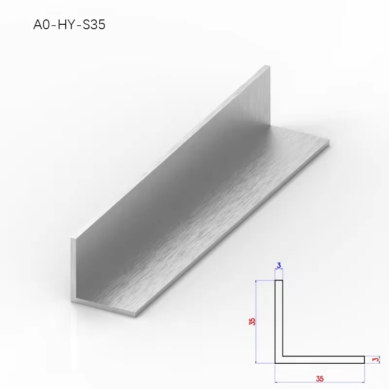 Angle Aluminum Extrusion S35 Anodized Profile For Fittings Industrial Equipment Chassis Audio Enclosure Plate CNC High Quality