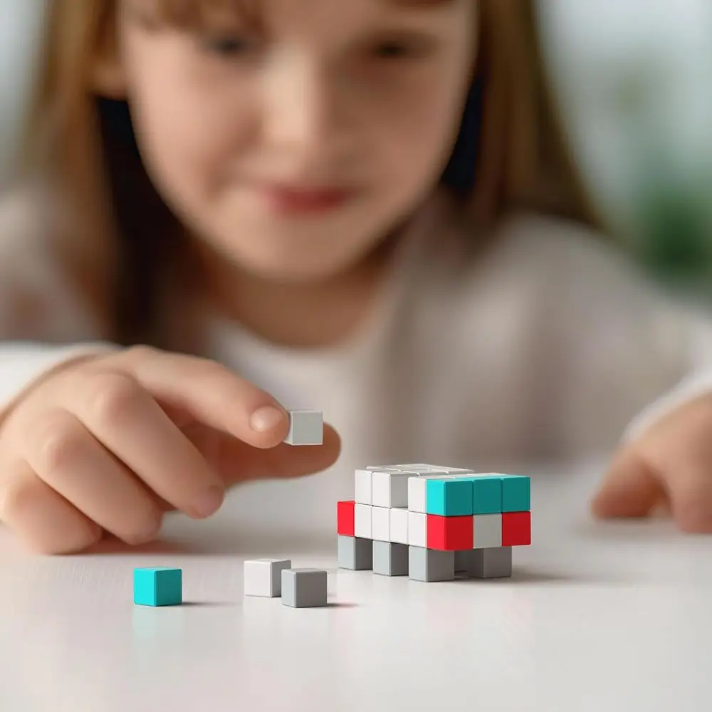 NASA-Inspired Pixel Art Magnetic Building Blocks - Creativity Toy for Ages 6+ with Free App & 5/16 Cubes