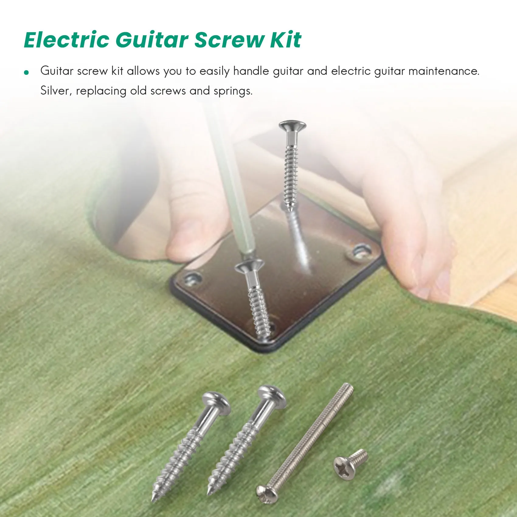 Dropship-204 Pcs Guitar Screw Kit 9 Types Assortment Set With Springs For Electric Guitar Bridge Pickup Pickguard Tuner Switch N