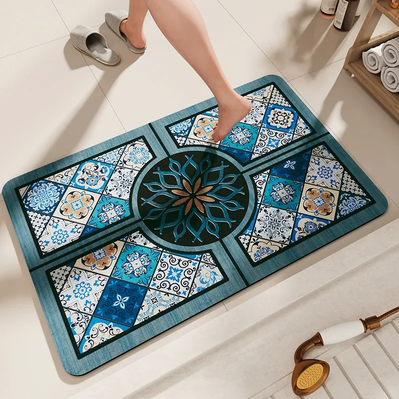 Non-Slip Silicone Backing, Absorbent and Quick-drying Bath Mat, Contains Diatomaceous Earth, Home Decor, Living Room Rugs