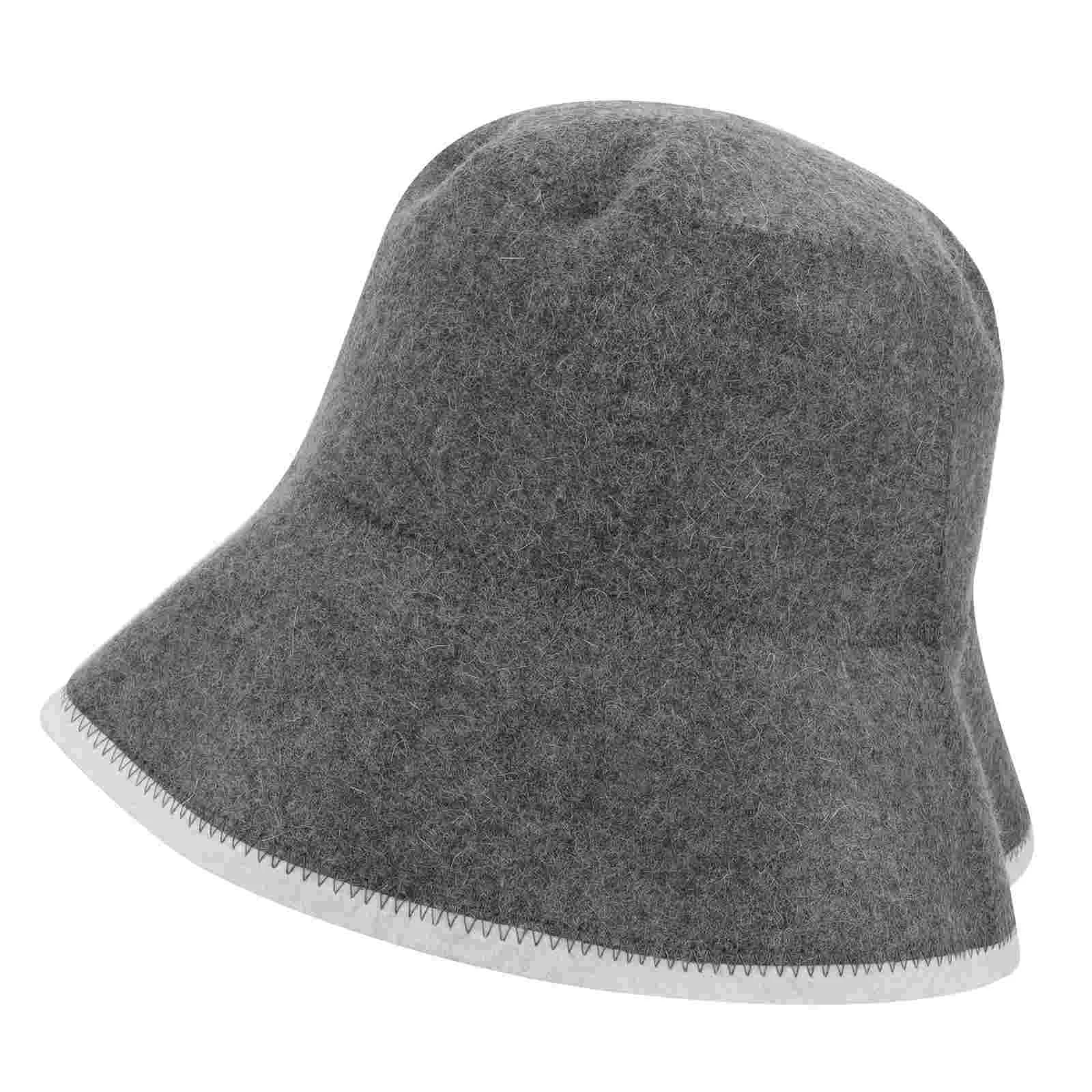 Shower Caps Wool Sauna Hat for Women Comfortable Room Spa Bathroom Hats Grey Accessories Man