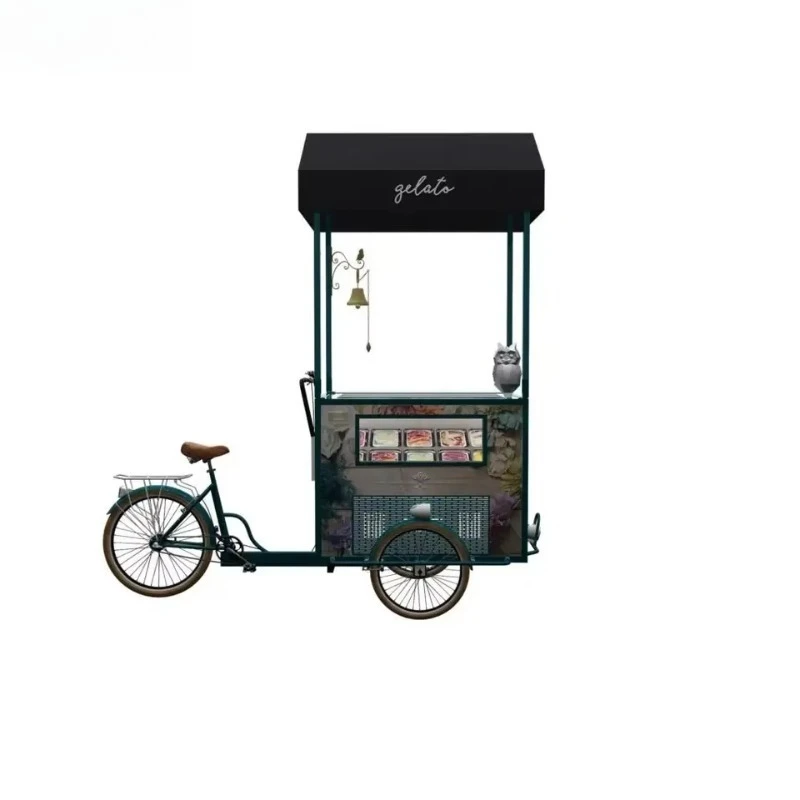 

New Design Refrigerated Trike Bike 110v AC Freezer Easy to Operate Customized Ice Cream Vending Cart for Sale