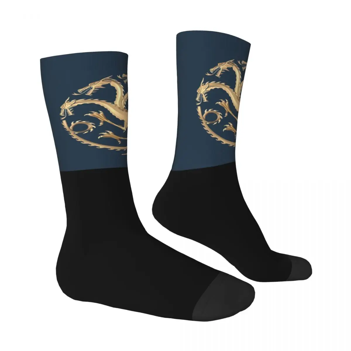 Evil Dragon-Blue Evil Dragon Socks Male Mens Women Spring Stockings Polyester