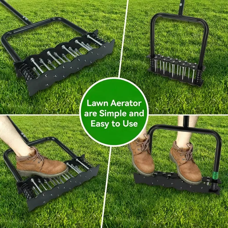 Soil Turning Device Lawn AeratorSpike Manual Tool Lawn Soil Loosening Device Courtyard Lawn Aerator