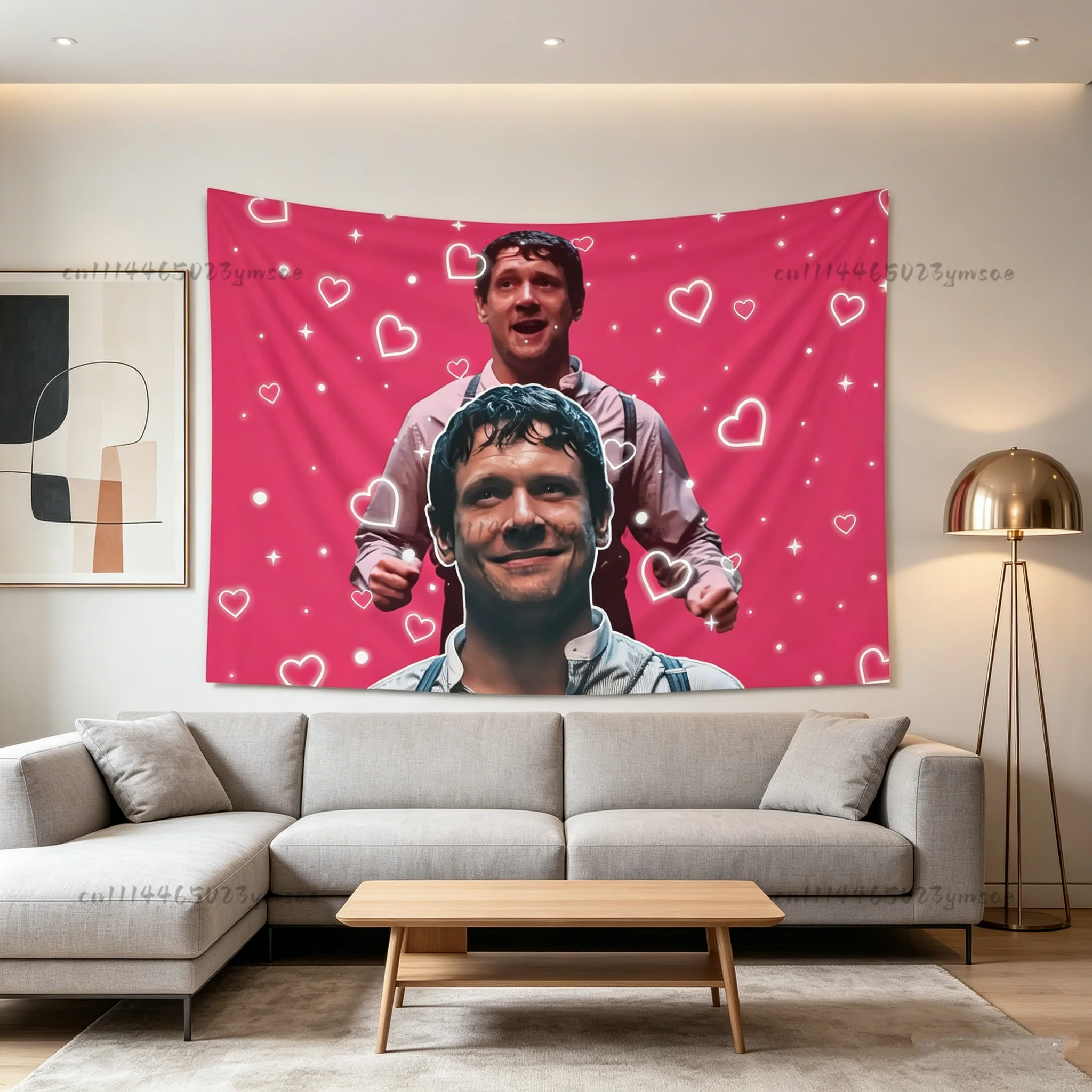 Aesthetic Bedroom Decoration Tapestry R-Remmick Pink Flags Remmick Pink Heart Flag Indoor Wall Tapestries Dorm Background Cloth