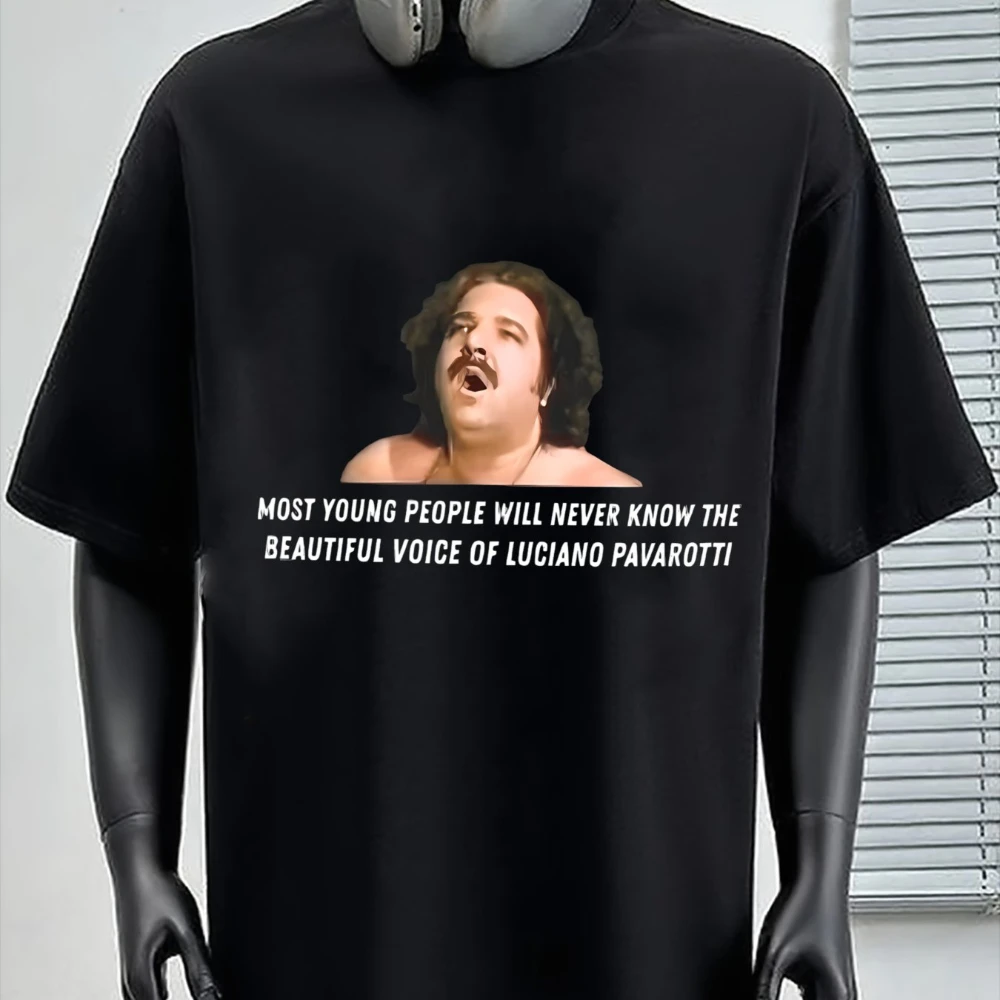Lustiges Ron Jeremy T-Shirt, lässig, Rundhalsausschnitt, leicht dehnbar, normale Passform, bedrucktes Muster, perfekt für Männer, ganzjährig