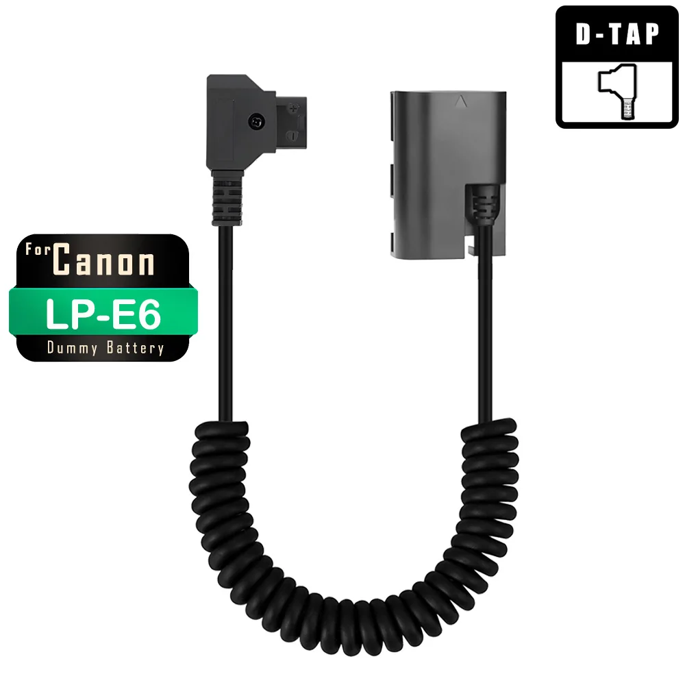 

D-TAP LP-E6N LPE6 Dummy Battery Power Adapter Cable DR-E6 DC Coupler For CANON EOS Ra R5C R6 R7 6D 7D 80D 5DS 5D Mark II III IV