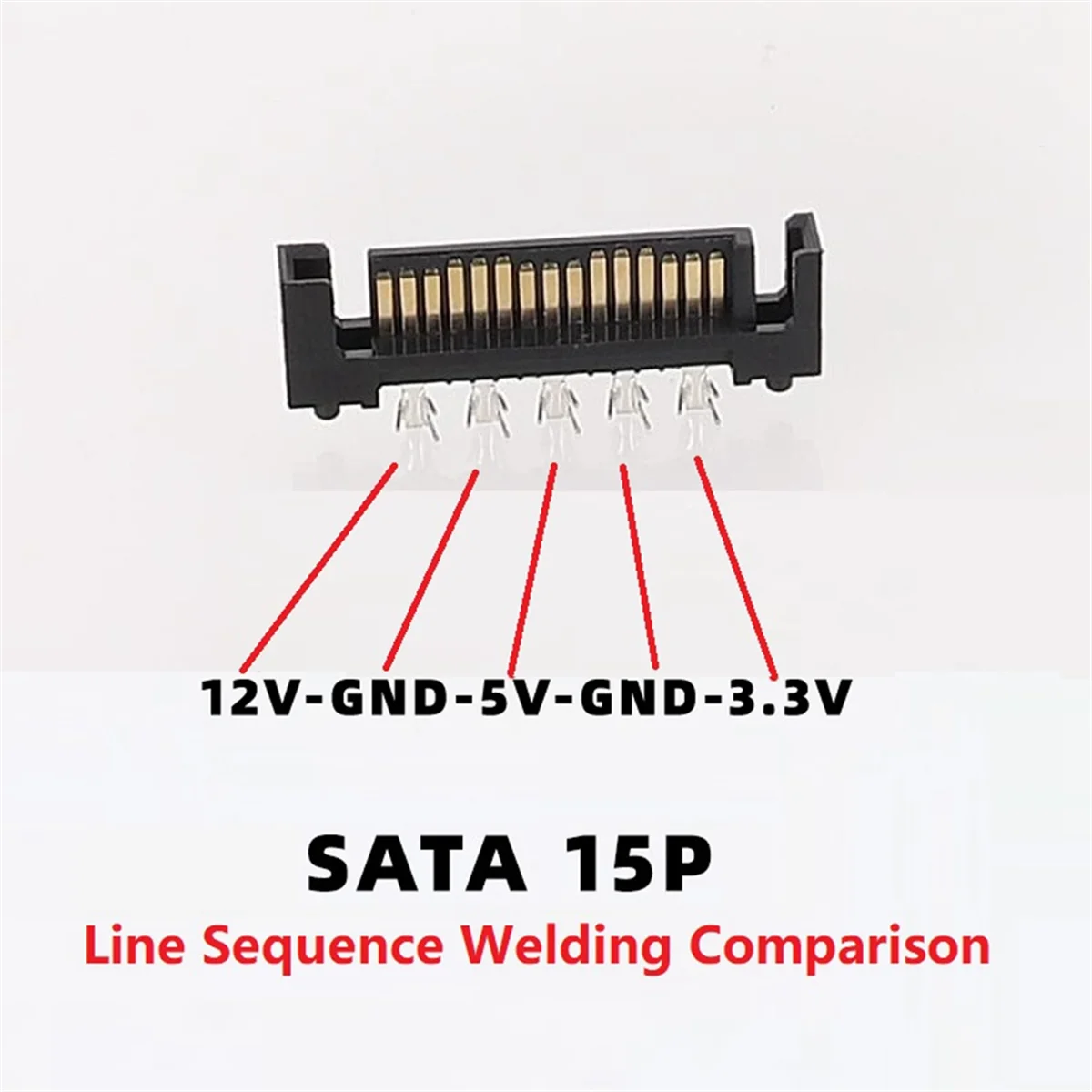 A44T10Pair L29-Sata Plug 5 Holes SATA Male SATA Male Socket Serial Port 15P Power Connector Shell Plug and Shell