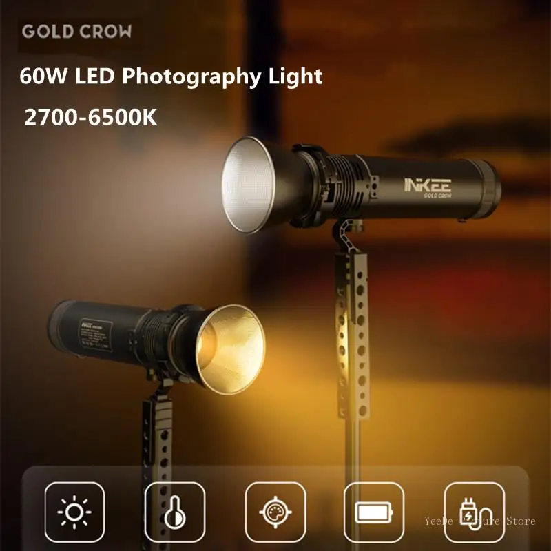 INKEE GC60 Gold Crow 60 Вт светодиодный светильник для фотосъемки
