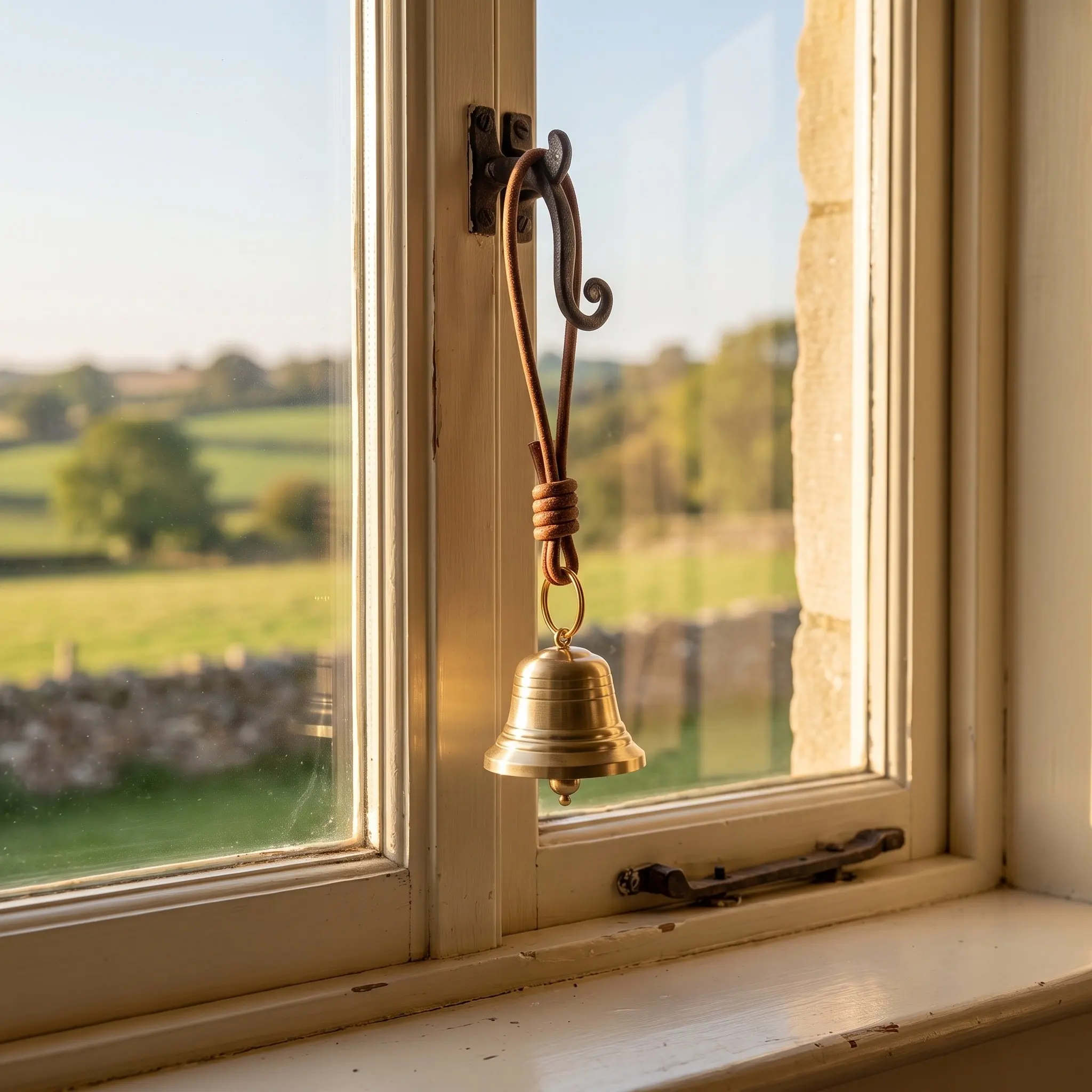 3pcs Vintage Brass Hanging Door Bell for Knob – Farmhouse Indoor Entryway Decor