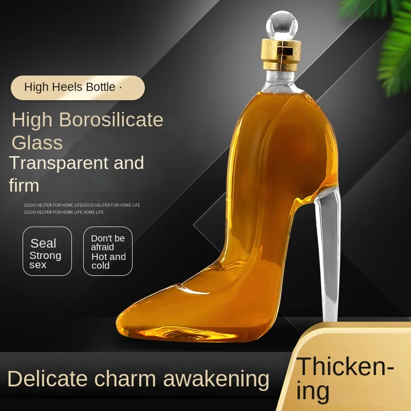 Soaking Wine Glass Bottle High Heel Wine Bottle Sealed Soaking Wine Jar Red Wine Decanter Decorative Display Stylish Design