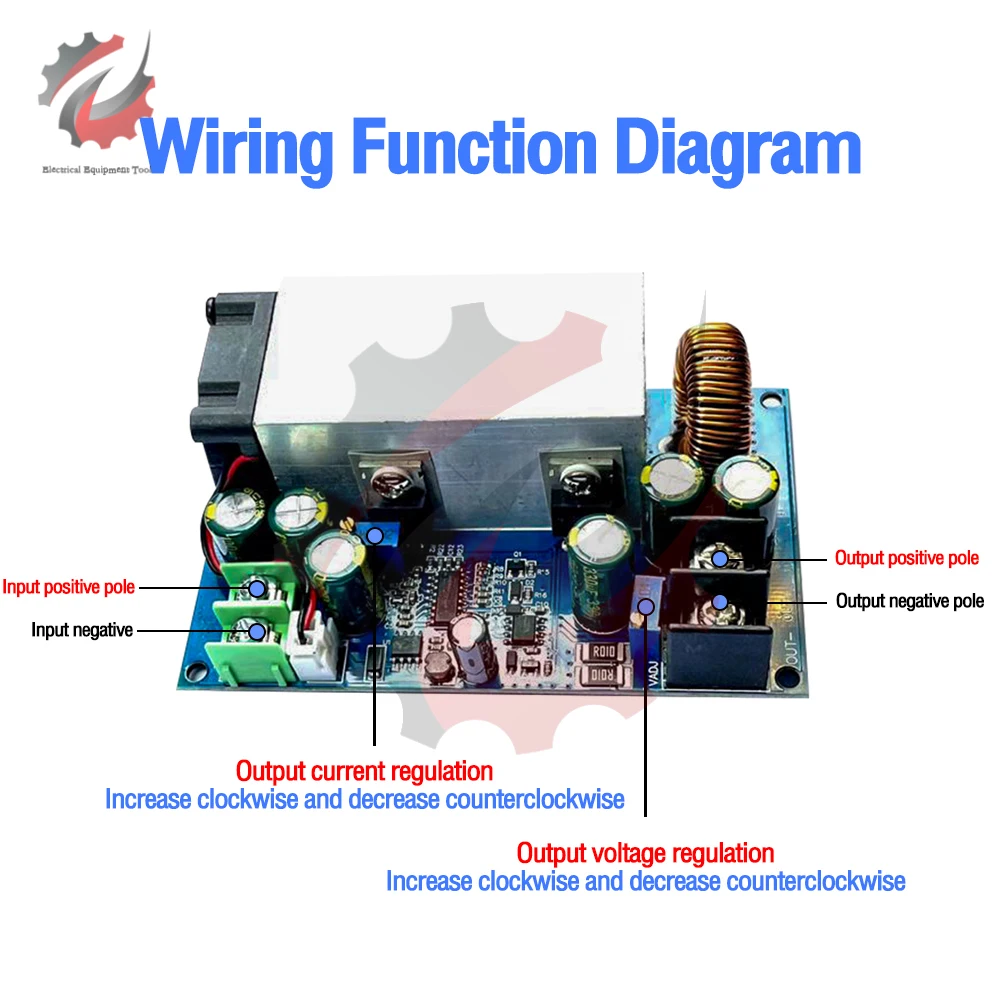 고출력 DC-DC 25A 조절식 승압 강하 동글 전원 모듈 12V-75V ~ 2.5V-60V 600W 비격리 승압 모듈