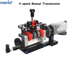 MOC High-tech 4 Speed Gearbox Model DIY Transmission Kit M Motor 8883 Power Functions Building Blocks Assemble Bricks Puzzle Toy