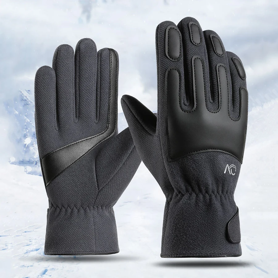 Fahrradhandschuhe für Damen und Herren, Touchscreen, winddicht, warm, wasserdicht, Fahrradsport, Skihandschuhe aus Samt