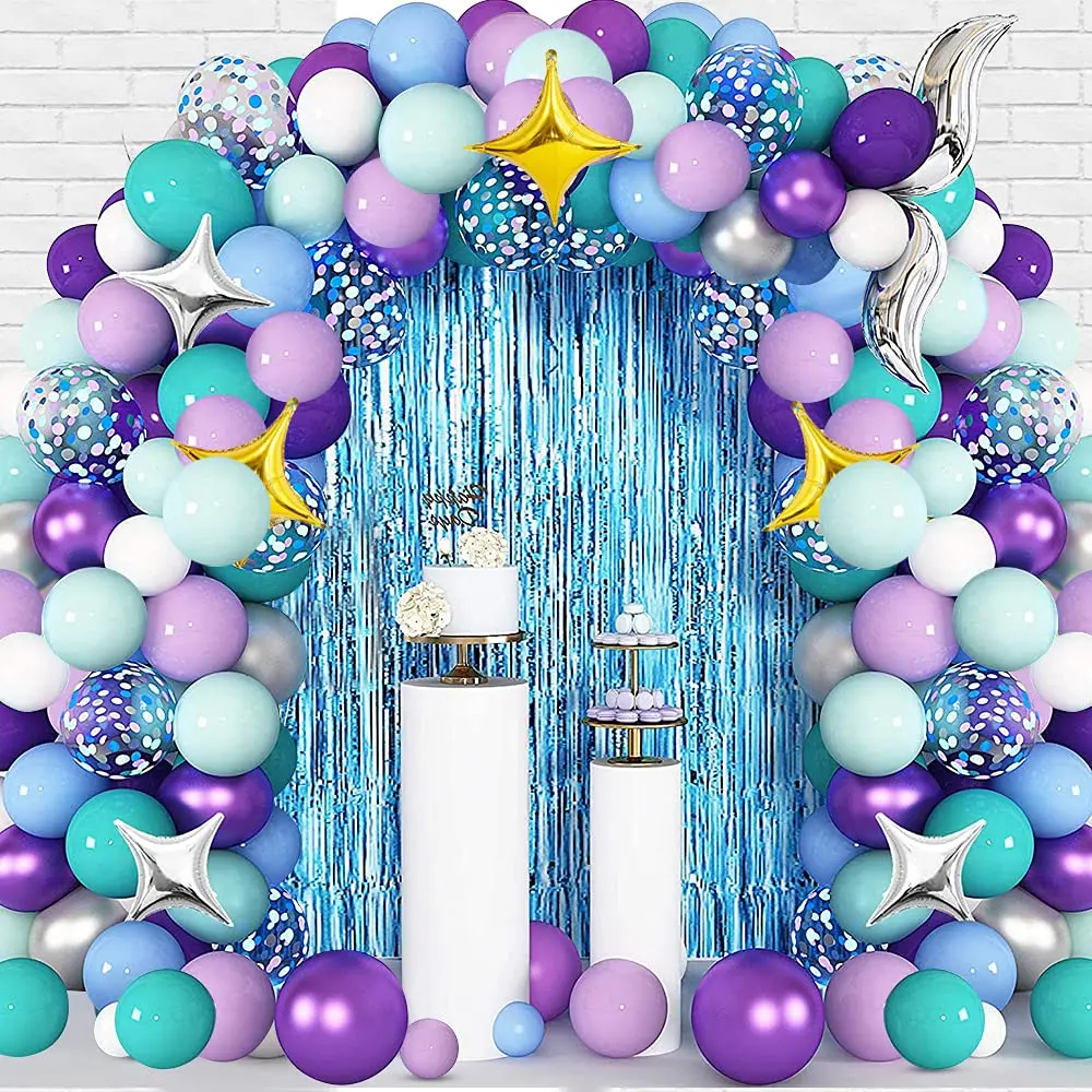 

1 2 3 4 5 Year Girl Birthday Decorations Mermaid Balloon Arch Garland Mermaid Tail Ocean Theme Birthday Party Supplies
