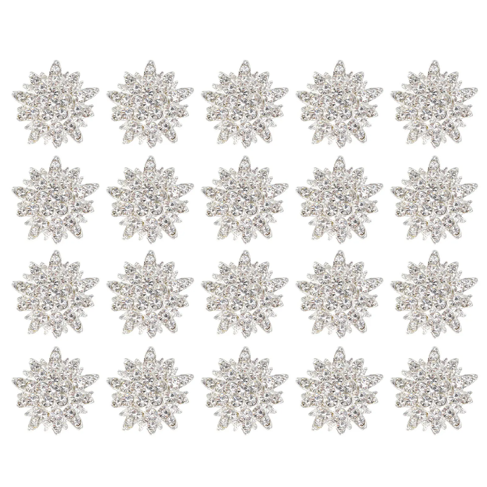 

24Pcs Christmas Theme Snowflake Shaped Adornment DIY Decoration Alloy Accessories Durable Wear-Resistant Lightweight Classic