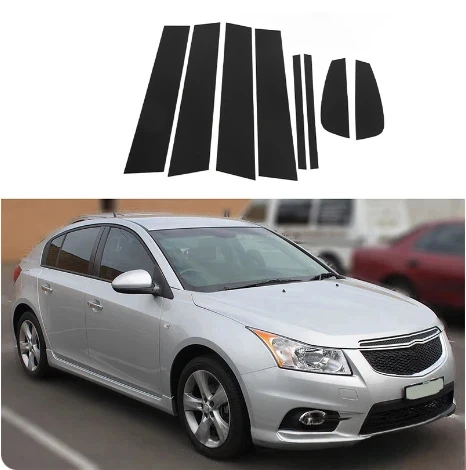For Chevrolet Cruze hatchback 2013-15 window decoration door frame cover shiny black center pillar sticker