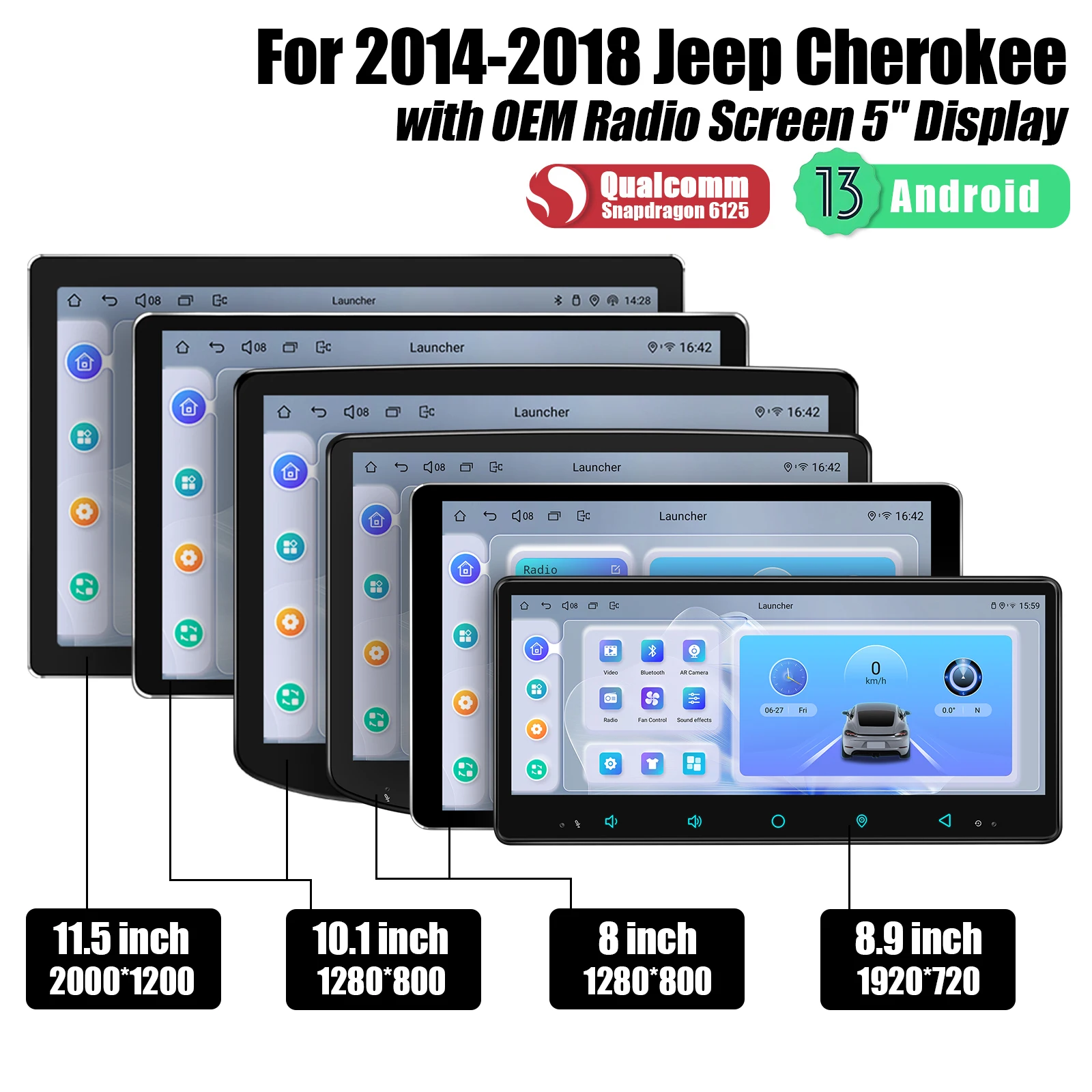 JOYING Android Car Stereo Upgrade Carplay Radio For Jeep cherokee 2014-2018 Uconnect Compatible Door/AC Info US Version