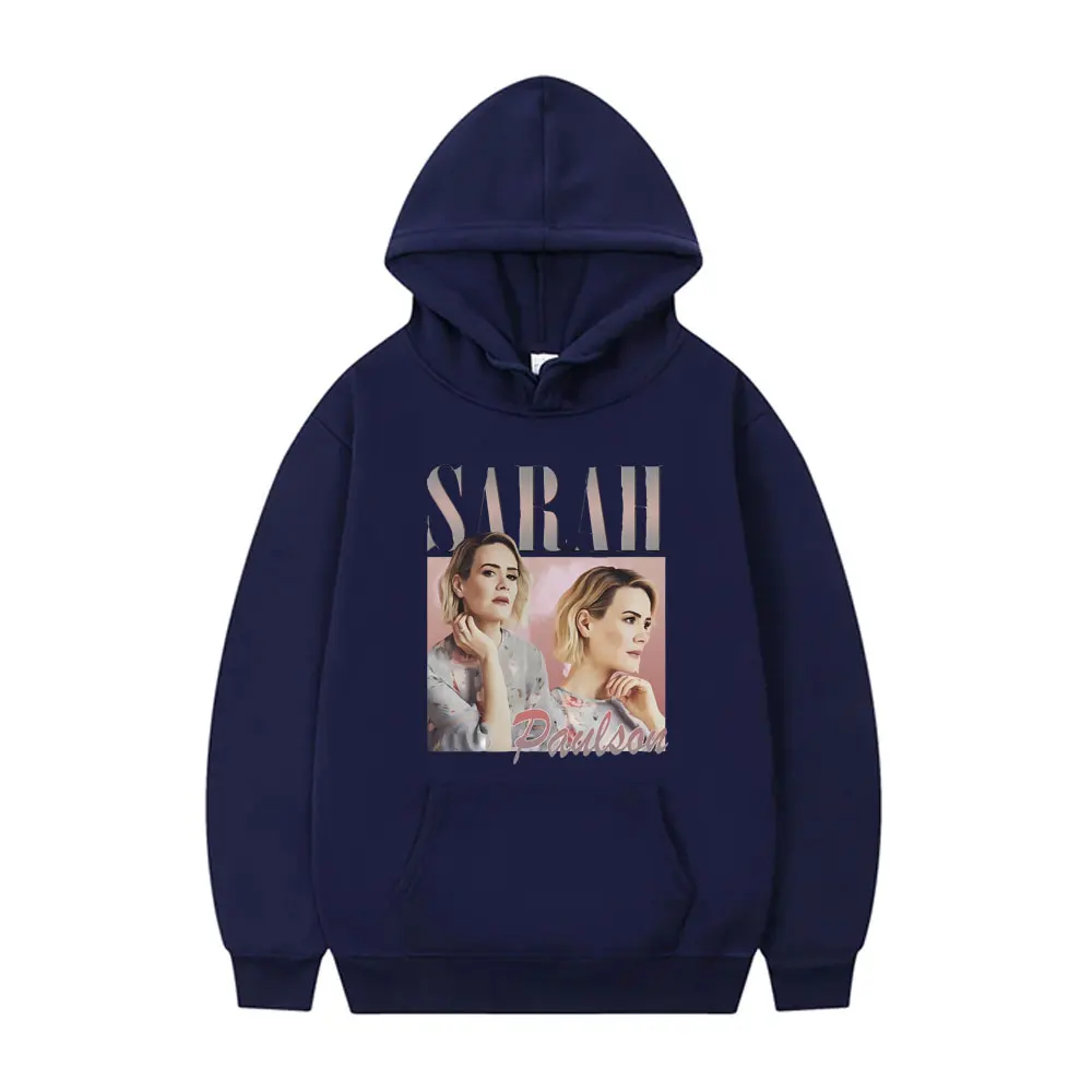 Sarah Paulson Graphic Hoodie Men\'s Casual Fleece Cotton Sweatshirt Men Women Hip Hop Oversized Hoodies Male Vintage Streetwear