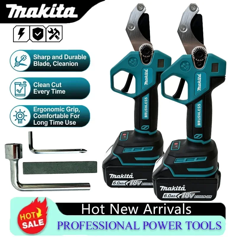 Makita 18-21V Brushless Electric Pruning Shears Labor-Saving Trimmer for Accurate Fruit Tree, Orchard & Garden Pruning