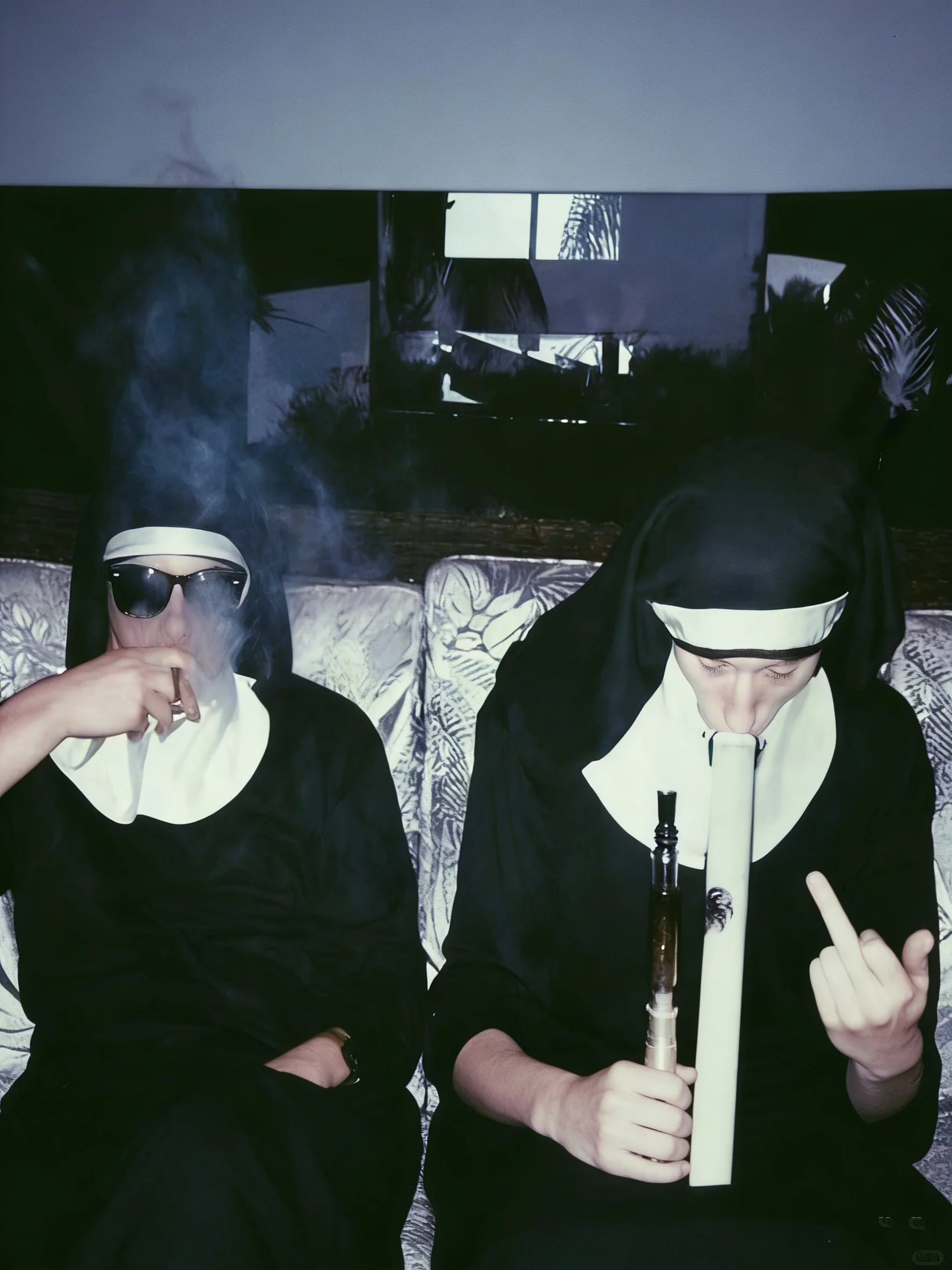 Nuns Smoking Tapestry Wall Decor Mural For Bedroom, Living Room, Dorm, Home Aesthetics Decoration