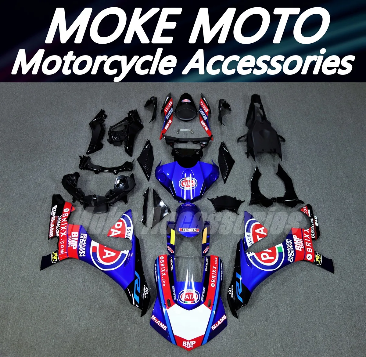 

Комплект обтекателей для мотоцикла Moke moto, подходит для Yzf R1M R1 2015 2016 2017 2018 2019, комплект кузовных работ из АБС-пластика, черный, синий, красный PATA