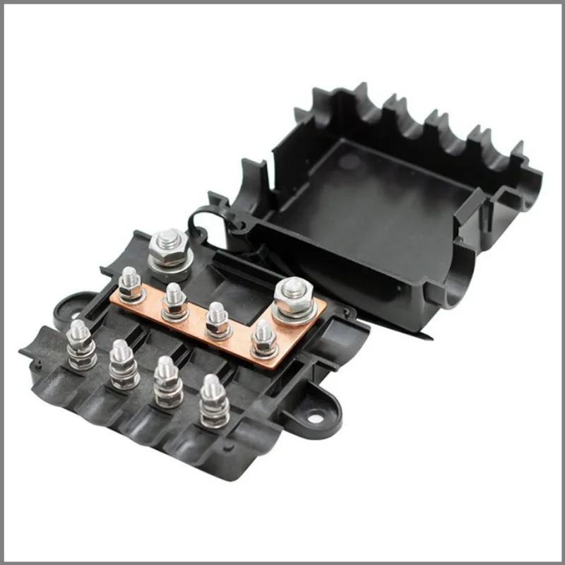 For 4-Way Bolt-Type Fuse Box, 1-In 4-Out Power Distribution Block for Car RV