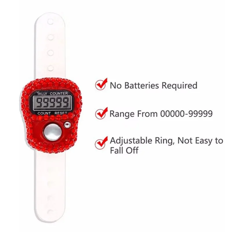 Reset Finger Counter Ring Mini LCD Digital Display Counter,Handheld Counter Pitch Counter,Knitting,Lap,Fishing,Golf and Row