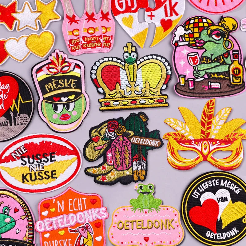 2025 Pink New Style Netherland Oeteldonk Carnival Patch Iron On Patches For Clothing Netherland Carnival Patch On Clothes Badges