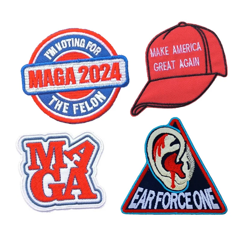 MAGA embroider Hook and loop patch Make America Great Again,gorra de béisbol con ajuste de Donald Trump GOP Patriots morale seal