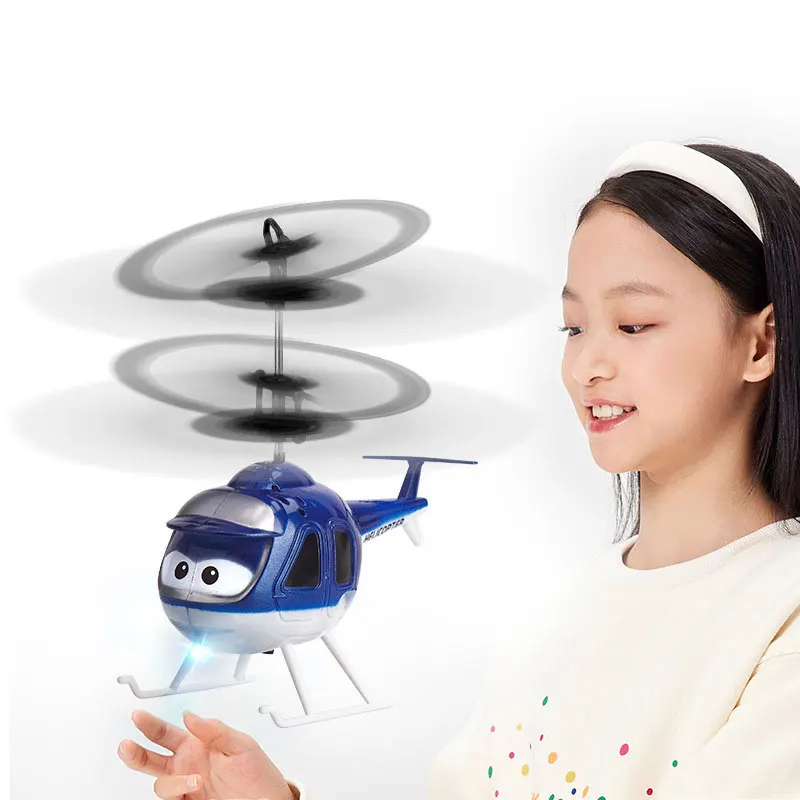 

Cartoon Helicopter Induction Aircraft LED Suspension Toys Infrared Sensor Children Entertainment USB Charging Kids Gifts AC112