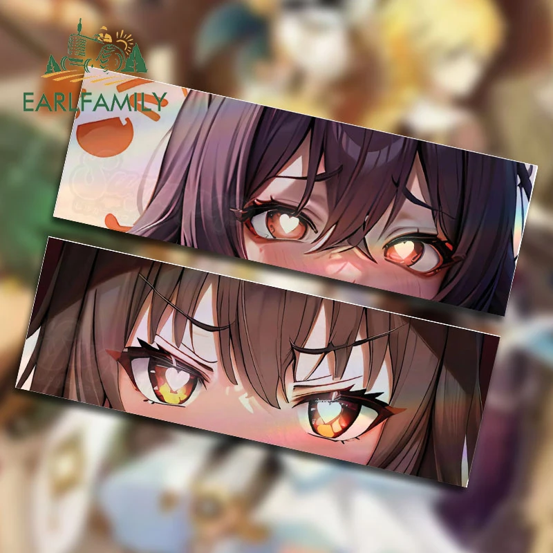 

EARLFAMILY 13cm For Genshin Impact Hutao Sexy Eye Slap Car Stickers Waterproof Fashionable Decals Car Accessories Bumper Caravan