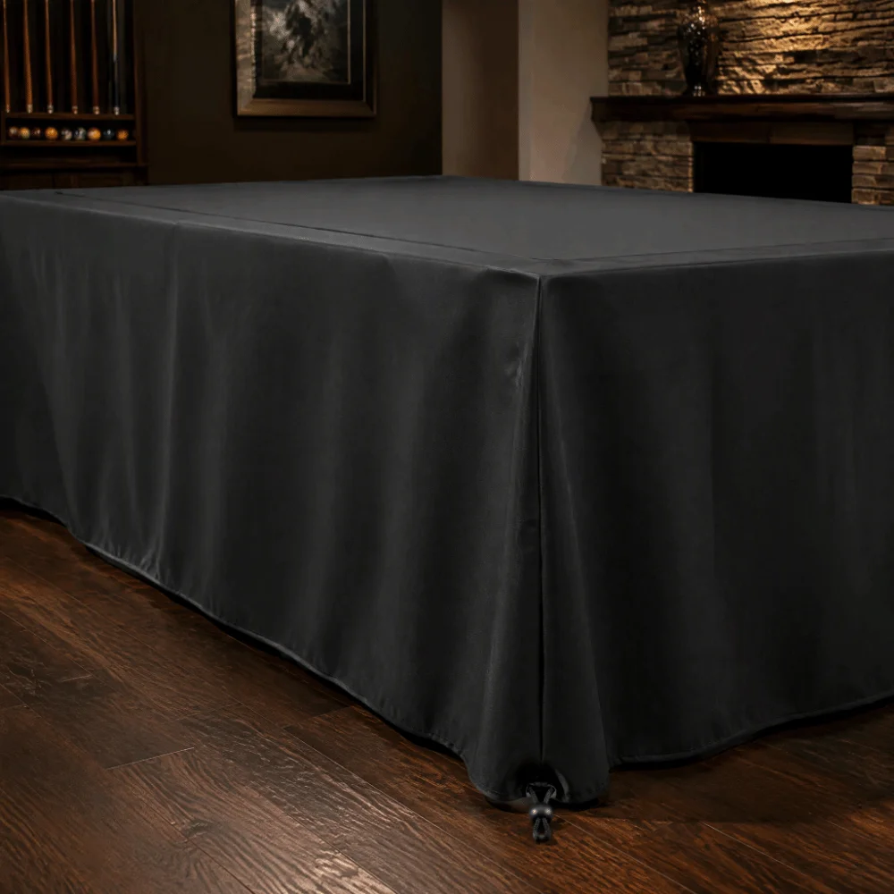 Black Color Billiard Table Cover Folding Structure Oxford Material Pool Table Cover 9ft Size Full-Drop Pool Table Cover