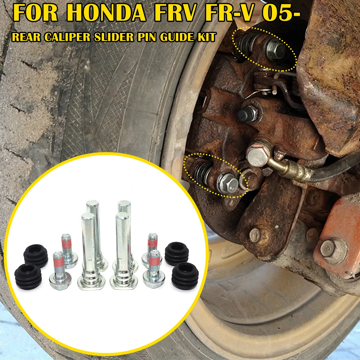 

Brake Caliper Cylinder Slider Guide Pin For Disc Housing Bolt Rubber Bushing Boot Seal Repair Kit FOR HONDA FRV FR-V 2005 2007-