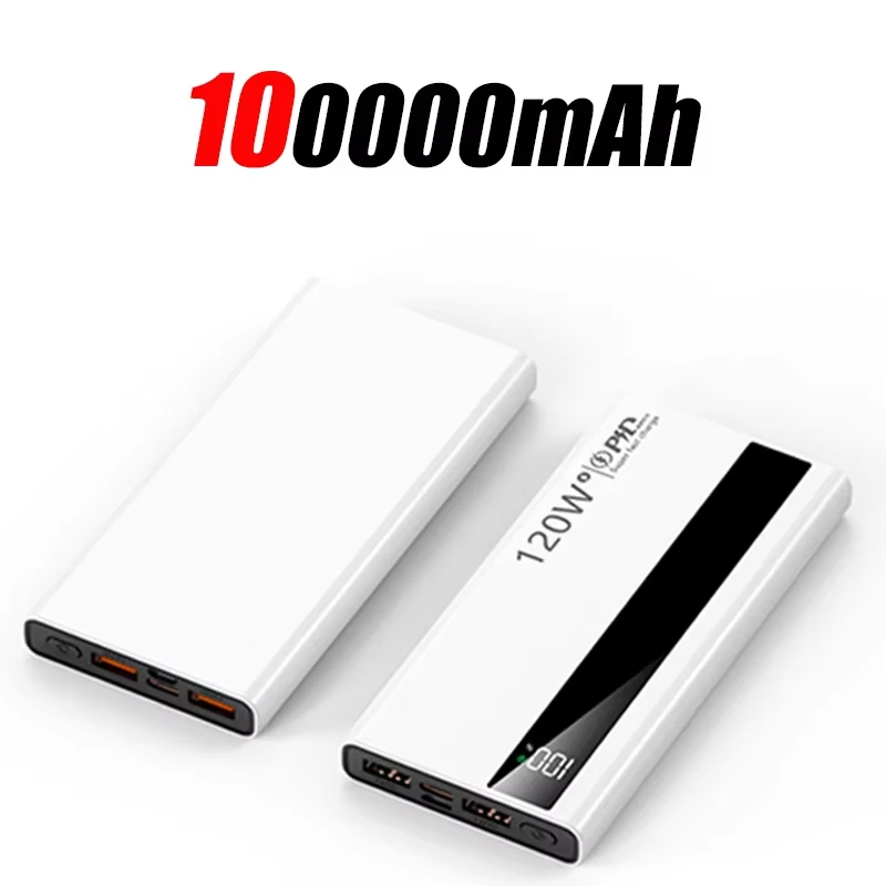 120W 500000mAh Power Bank Hoge capaciteit Supersnel opladen Power Bank Draagbare batterijlader voor Huawei iPhone Samsung Xiaomi