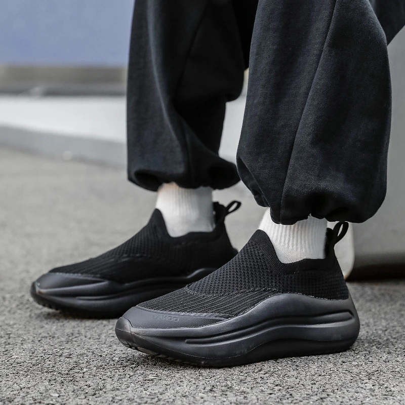 Men's Summer Mesh Slip-On Casual Shoes Breathable Driving Sandals Low-Top Round-Toe PU Leather Net-Structured Slip-On Footwear