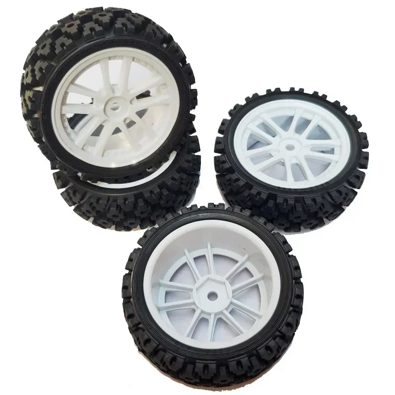 4 pièces 70Mm 1/10 RC tout-terrain Buggy voiture pneus en caoutchouc pneus de roue avant pour Tamiya TT01 TT02 XV01 LC RACING PTG-2 HSP HPI