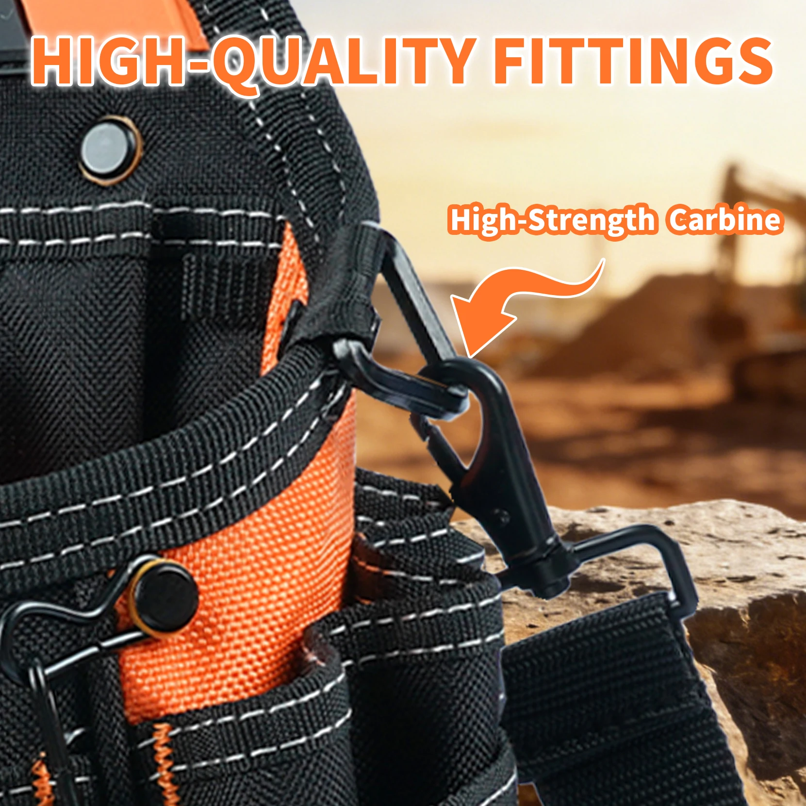 Electrician Tool Pouch Bag with Shoulder Strap,15 Pockets Tool Bag with Belt Clip,Professional Quick Release Tool Organizer