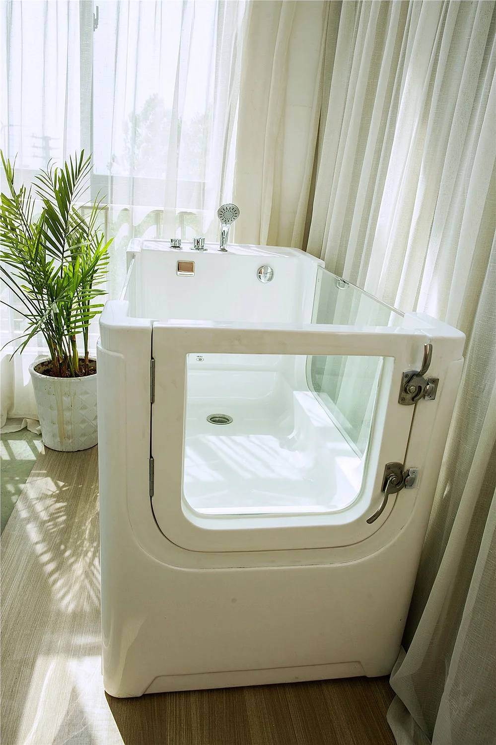 Modern independent rectangular automatic dog bath station ozone bubble pet spa drain massage function manufacturer price