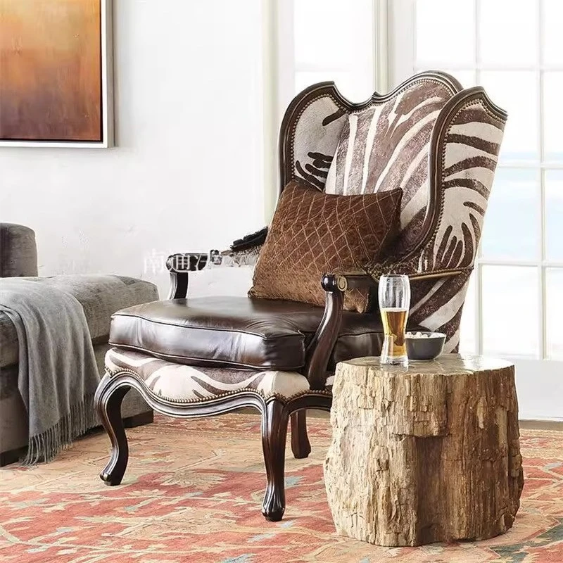 X-S csolid wood single sofa chair high-end villa club leisure chair HG