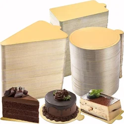 10pcs/set Golden silver Mousse Mat Bottom Foam Cake Base Boards Paper Board Shape Dessert Tray Christmas Cake Decoration Tools