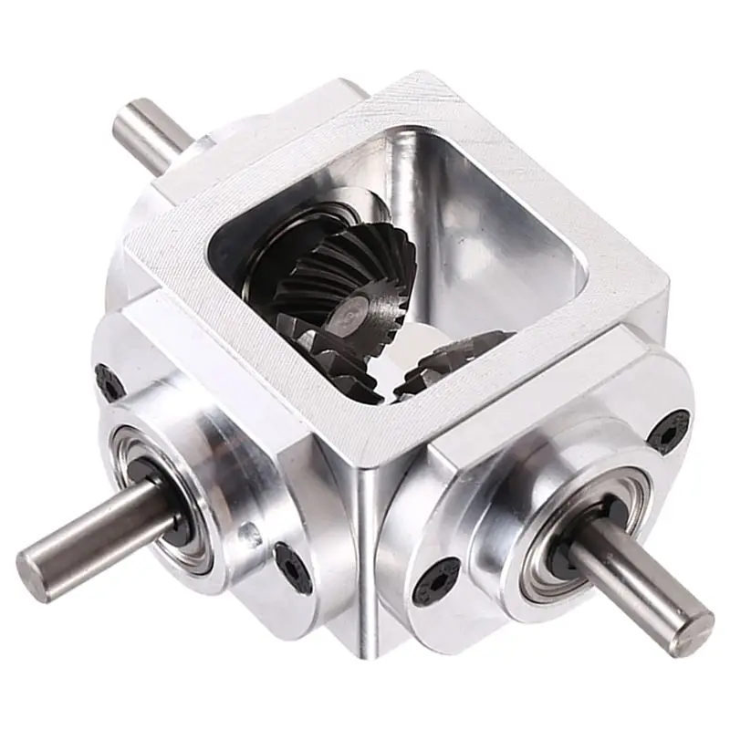 LICE-Gearbox 90 Degree Right Angle Bevel Gear-Box 1:1 Shaft 1 Module 20 Teeth Mounting Hole Reverse Double Output