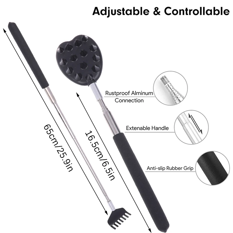 5 In 1 Back Scratcher Telescopic Scratching Back Scratcher ชุดนวด Scraper ขยาย Telescoping Itch นวดผ่อนคลาย